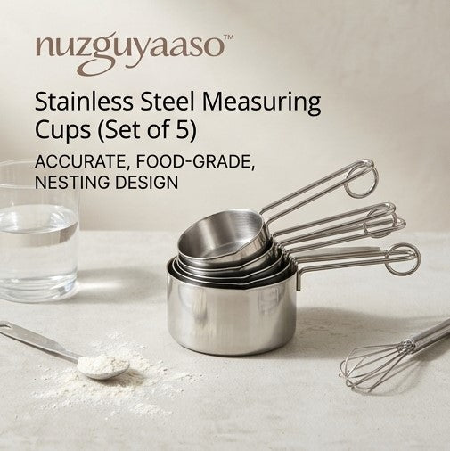 nuzguyaaso™ Stainless Steel Measuring Cups (Set of 5)